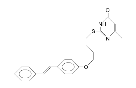 6-Methyl-2-(E)-(stilbenyloxy-butylthio)-4(3H)-py rimidinone