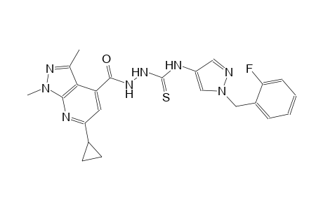 2-[(6-cyclopropyl-1,3-dimethyl-1H-pyrazolo[3,4-b]pyridin-4-yl)carbonyl]-N-[1-(2-fluorobenzyl)-1H-pyrazol-4-yl]hydrazinecarbothioamide