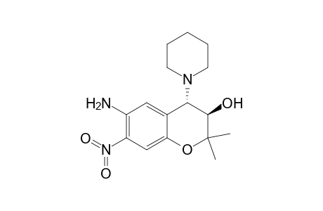 (3R,4S)-6-amino-2,2-dimethyl-7-nitro-4-(1-piperidinyl)-3,4-dihydro-2H-1-benzopyran-3-ol