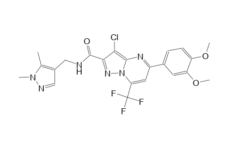 3-chloro-5-(3,4-dimethoxyphenyl)-N-[(1,5-dimethyl-1H-pyrazol-4-yl)methyl]-7-(trifluoromethyl)pyrazolo[1,5-a]pyrimidine-2-carboxamide