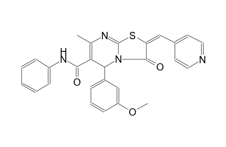 5H-thiazolo[3,2-a]pyrimidine-6-carboxamide, 2,3-dihydro-5-(3-methoxyphenyl)-7-methyl-3-oxo-N-phenyl-2-(4-pyridinylmethylene)-, (2E)-