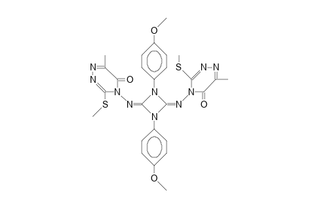 (Z,Z)-1,3-Bis(4-methoxy-phenyl)-2,4-bis(6-methyl-3-methylthio-5-oxo-4,5-dihydro-1,2,4-triazin-4-yl-imino)-1,3-diazetidine