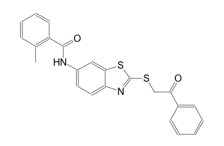 2-methyl-N-{2-[(2-oxo-2-phenylethyl)sulfanyl]-1,3-benzothiazol-6-yl}benzamide