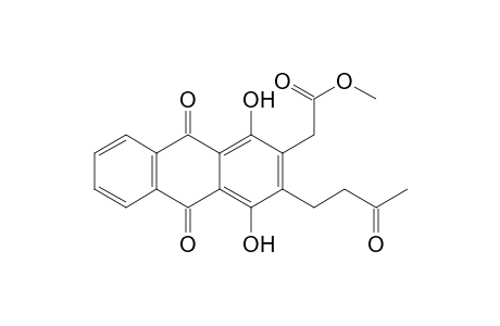 2-Anthraceneacetic acid, 9,10-dihydro-1,4-dihydroxy-9,10-dioxo-3-(3-oxobutyl)-, methyl ester
