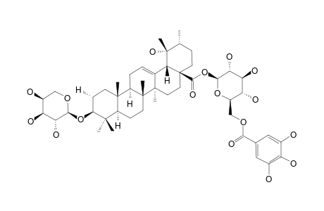 3-BETA-[(ALPHA-L-ARABINOPYRANOSYL)-OXY]-19-ALPHA-HYDROXY-URS-12-EN-28-OIC-ACID-28-(6-O-GALLOYL-BETA-D-GLUCOPYRANOSYL)-ESTER