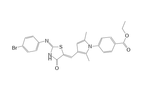 ethyl 4-[3-((Z)-{(2E)-2-[(4-bromophenyl)imino]-4-oxo-1,3-thiazolidin-5-ylidene}methyl)-2,5-dimethyl-1H-pyrrol-1-yl]benzoate