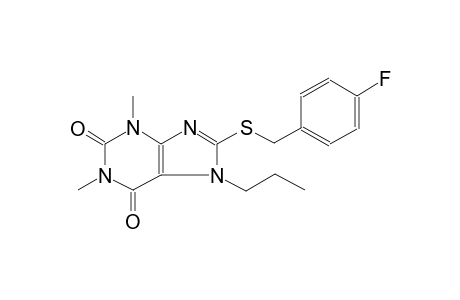 1H-purine-2,6-dione, 8-[[(4-fluorophenyl)methyl]thio]-3,7-dihydro-1,3-dimethyl-7-propyl-