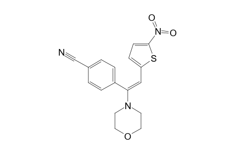 4-[(E)-1-(4-morpholinyl)-2-(5-nitro-2-thiophenyl)ethenyl]benzonitrile