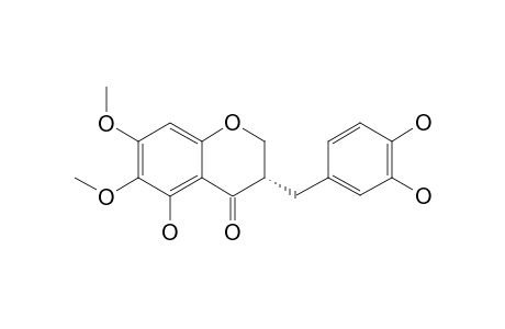 SCILLAVONE-B;(3S)-3-(3,4-DIHYDROXY-BENZYL)-5-HYDROXY-6,7-DIMETHOXY-CHROMAN-4-ONE