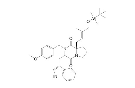 syn-(-)-6-(R)-[(2E)-4-[(tert-butyldimethylsiyl)oxy]-3-methylbut-2-enyl]-2,5-diketo-3-(R)-[(3-indolyl)methyl]-4-(4-methyloxybenzyl)-1,4-diazabicyclo[4.3.0]nonane