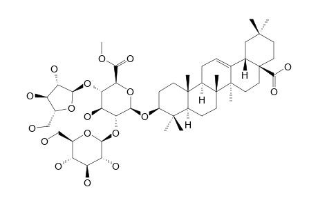 OLEANOLIC-ACID-3-O-[BETA-D-GLUCOPYRANOSYL-(1->2)]-[ALPHA-L-ARABINOFURANOSYL-(1->4)]-BETA-D-GLUCORONOPYRANOSIDE