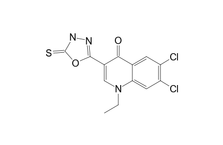 6,7-DICHLORO-1-ETHYL-1,4-DIHYDRO-3-(5-THIOXO-1H-1,3,4-OXADIAZOL-3-YL)-4-OXOQUINOLINE
