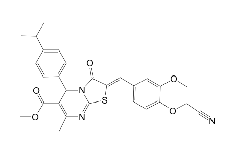 (2Z)-2-[4-(cyanomethoxy)-3-methoxy-benzylidene]-3-keto-7-methyl-5-p-cumenyl-5H-thiazolo[3,2-a]pyrimidine-6-carboxylic acid methyl ester