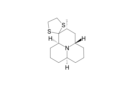 Dithioethylene Ketal of (2.alpha.,3a.beta.,6a.alpha.,9a.alpha.)-(+-)-Dodecahydro-2-methylpyrido[2,1,6-de]quinolizin-1(2H)-one