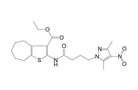 4H-Cyclohepta[b]thiophene-3-carboxylic acid, 2-[[4-(3,5-dimethyl-4-nitro-1H-pyrazol-1-yl)-1-oxobutyl]amino]-5,6,7,8-tetrahydro-, ethyl ester