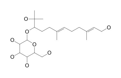 (2-E,6-E)-10-BETA-D-GLUCOPYRANOSYL-1,10,11-TRIHYDROXY-3,7,11-TRIMETHYLDODECA-2,6-DIENE