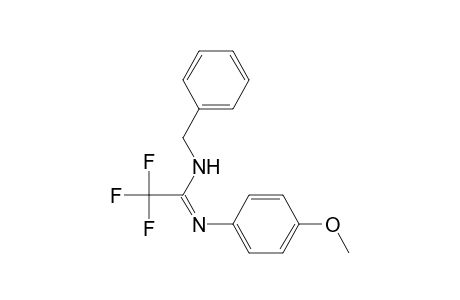 2,2,2-trifluoro-N-(4-methoxyphenyl)-N'-(phenylmethyl)ethanimidamide