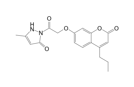 3-Methyl-1-(2-(4-propyl-2H-1-benzopyran-2-one-7-yloxy)acetyl)-1,2-dihydropyrazol-5-one