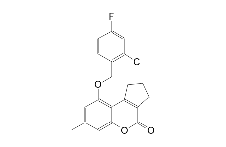cyclopenta[c][1]benzopyran-4(1H)-one, 9-[(2-chloro-4-fluorophenyl)methoxy]-2,3-dihydro-7-methyl-