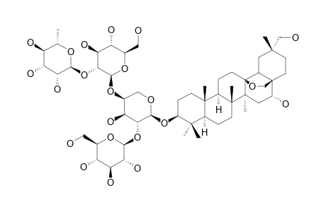 ARDISIMAMILLOSIDE-E;3-O-[ALPHA-L-RHAMNOPYRANOSYL-(1->2)-BETA-D-GLUCOPYRANOSYL-(1->4)-[BETA-D-GLUCOPYRANOSYL-(1->2)]-ALPHA-L-ARABINOPYRANOSYL]-13-BE