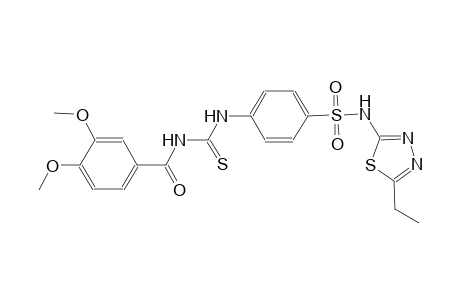 benzenesulfonamide, 4-[[[(3,4-dimethoxybenzoyl)amino]carbonothioyl]amino]-N-(5-ethyl-1,3,4-thiadiazol-2-yl)-