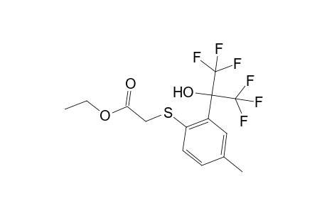 2-[[2-(1,1,1,3,3,3-hexafluoro-2-hydroxypropan-2-yl)-4-methylphenyl]thio]acetic acid ethyl ester