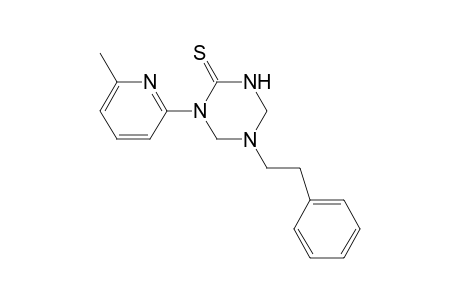 1,3,5-Triazine-2(1H)-thione, tetrahydro-1-(6-methyl-2-pyridinyl)-5-(2-phenylethyl)-