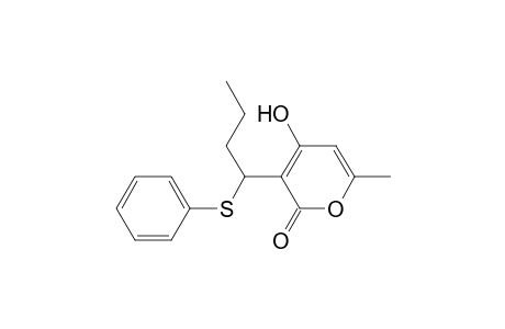 2H-Pyran-2-one, 4-hydroxy-6-methyl-3-[1-(phenylthio)butyl]-