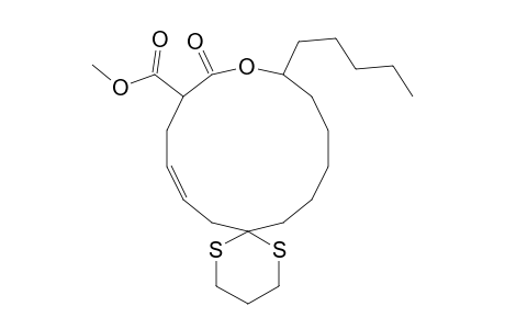 2-Oxo-3-carbomethoxy-14-pentyl-trans-oxacyclotetradec-5-ene-8-spiro-2-(1,3-dithiane)