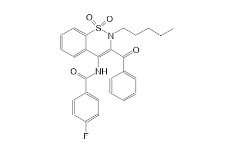 N-(3-benzoyl-1,1-dioxido-2-pentyl-2H-1,2-benzothiazin-4-yl)-4-fluorobenzamide