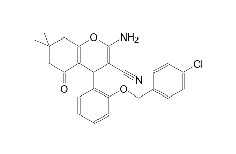 4H-1-benzopyran-3-carbonitrile, 2-amino-4-[2-[(4-chlorophenyl)methoxy]phenyl]-5,6,7,8-tetrahydro-7,7-dimethyl-5-oxo-