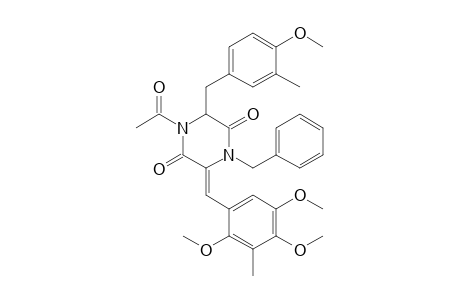 (Z)-1-Acetyl-4-benzyl-6-(4-methoxy-3-methylphenylmethyl)-3-(2,4,5-trimethoxy-3-methylphenylmethylene)-2,5-piperazinedione