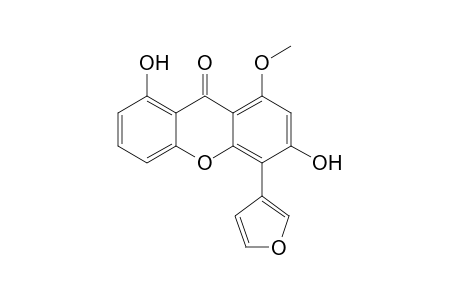 9H-Xanthen-9-one, 4-(3-furanyl)-3,8-dihydroxy-1-methoxy-