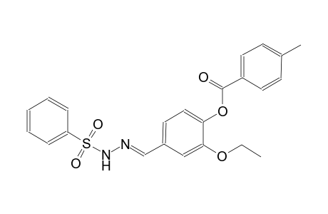 2-ethoxy-4-{(E)-[(phenylsulfonyl)hydrazono]methyl}phenyl 4-methylbenzoate