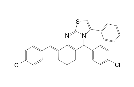 (9E)-5-(4-chlorophenyl)-9-[(4-chlorophenyl)methylene]-3-phenyl-5,6,7,8-tetrahydrothiazolo[2,3-b]quinazoline