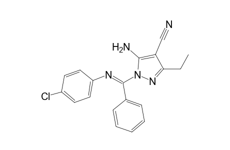 (E)-5-Amino-1-((4??-chlorophenylimino)(phenyl)methyl)-3-ethyl-1H-pyrazole-4-carbonitrile