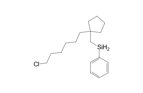 1-(6-Chlorohexyl)-1-[(phenylsilyl)methyl]cyclopentane