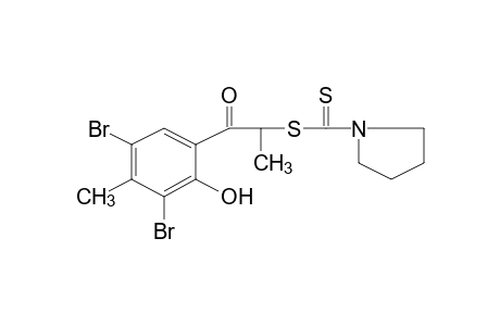3',5'-DIBROMO-2'-HYDROXY-2-MERCAPTO-4'-METHYLPROPIOPHENONE, 2-(1-PYRROLIDINECARBODITHIOATE)