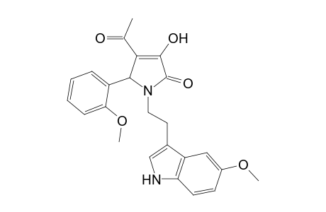 2H-Pyrrol-2-one, 4-acetyl-1,5-dihydro-3-hydroxy-1-[2-(5-methoxy-1H-indol-3-yl)ethyl]-5-(2-methoxyphenyl)-