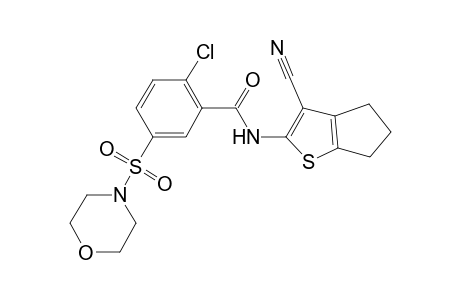 2-Chloranyl-N-(3-cyano-5,6-dihydro-4H-cyclopenta[b]thiophen-2-yl)-5-morpholin-4-ylsulfonyl-benzamide