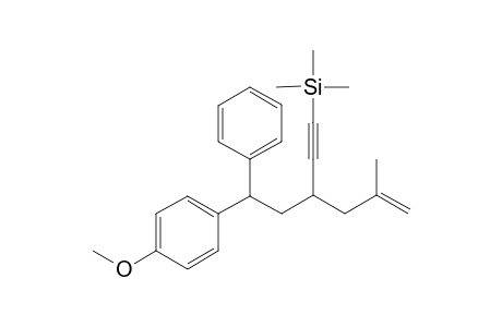 3-(2-(p-Methoxyphenyl)-2-phenylethyl)-5-methyl)-1-(trimethylsilyl)hex-5-en-1-yne