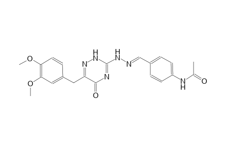 N-[4-((E)-{2-[6-(3,4-dimethoxybenzyl)-5-oxo-2,5-dihydro-1,2,4-triazin-3-yl]hydrazono}methyl)phenyl]acetamide
