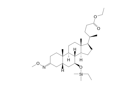 Ethyl (syn)-3-(methoxyimino)-7.beta.-(ethyldimethylsilyloxy)-5.beta.-cholanoate