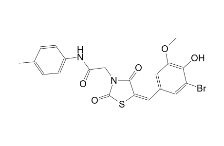 2-[(5E)-5-(3-bromo-4-hydroxy-5-methoxybenzylidene)-2,4-dioxo-1,3-thiazolidin-3-yl]-N-(4-methylphenyl)acetamide