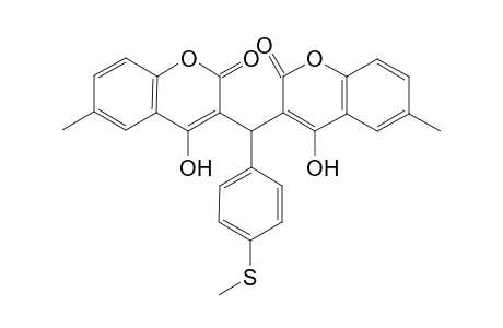 3,3'-((4-(Methylthio)phenyl)methyl)(4-hydroxy-6-methyl-2H-chromen-2-one)