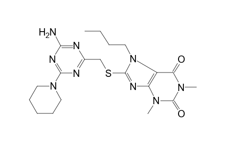 8-[(4-amino-6-piperidin-1-yl-1,3,5-triazin-2-yl)methylsulfanyl]-7-butyl-1,3-dimethylpurine-2,6-dione