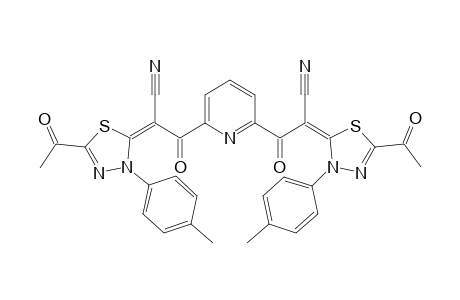 2,6-Bis-[(2E)-2-(5-acetyl-3-(4-methylphenyl)-1,3,4-thiadiazol-2(3H)-ylidene)-3-oxo-3-propanenitrile-2-yl]pyridine
