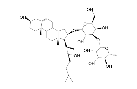 (22S)-CHOLEST-5-EN-3beta,16beta,22-TRIOL 16-O-alpha-L-RHAMNOPYRANOSYL-(1->3)-beta-D-GALACTOPYRANOSIDE ; SCHUBERTOSIDE B