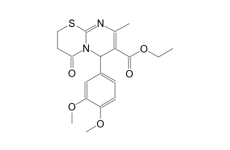 ethyl 6-(3,4-dimethoxyphenyl)-8-methyl-4-oxo-3,4-dihydro-2H,6H-pyrimido[2,1-b][1,3]thiazine-7-carboxylate