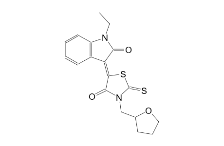 (3Z)-1-ethyl-3-[4-oxo-3-(tetrahydro-2-furanylmethyl)-2-thioxo-1,3-thiazolidin-5-ylidene]-1,3-dihydro-2H-indol-2-one